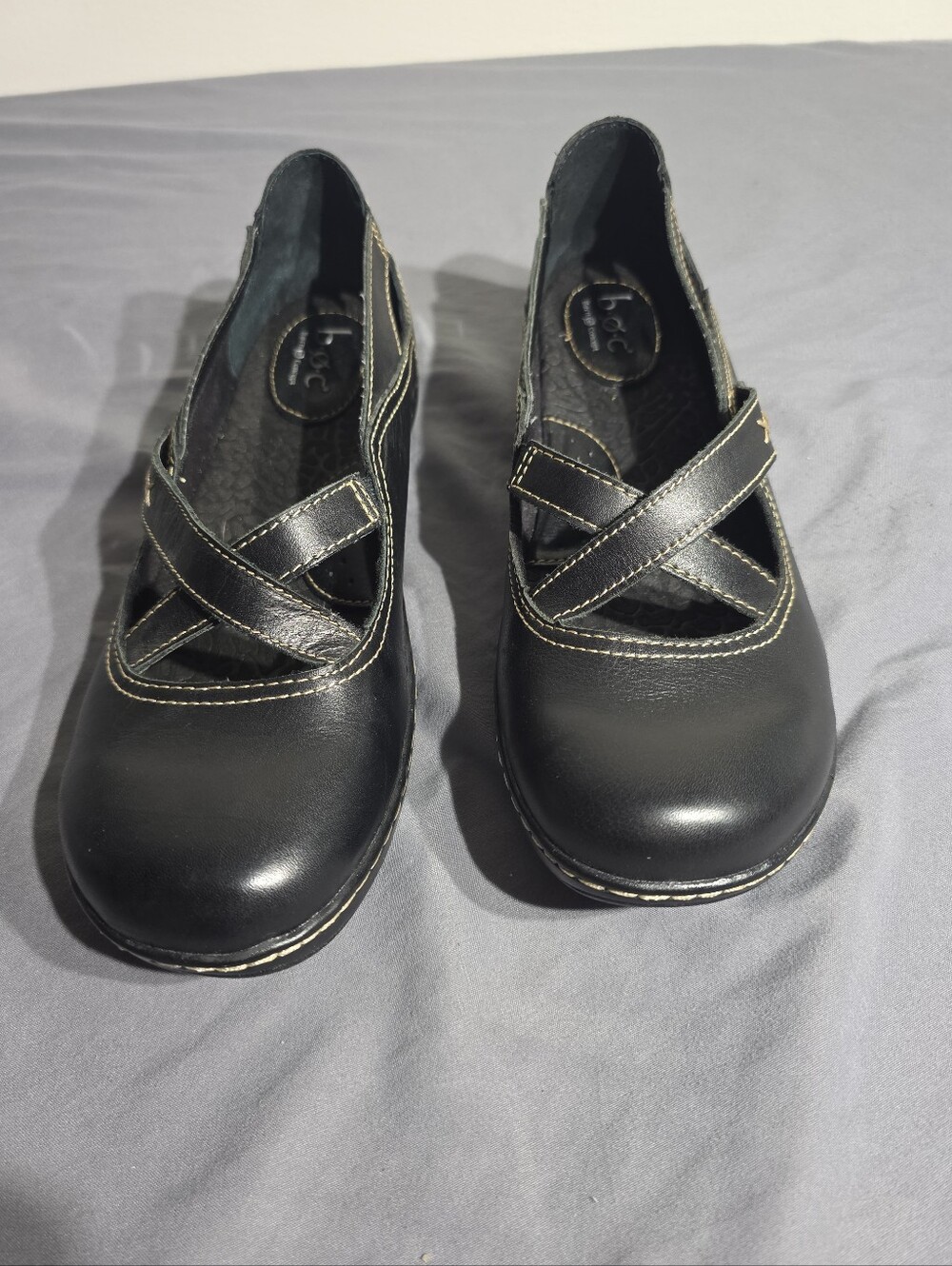 b.o.c. Black Women's Crisscross Mary Jane Flats Size 8.5 - Picture 3 of 13